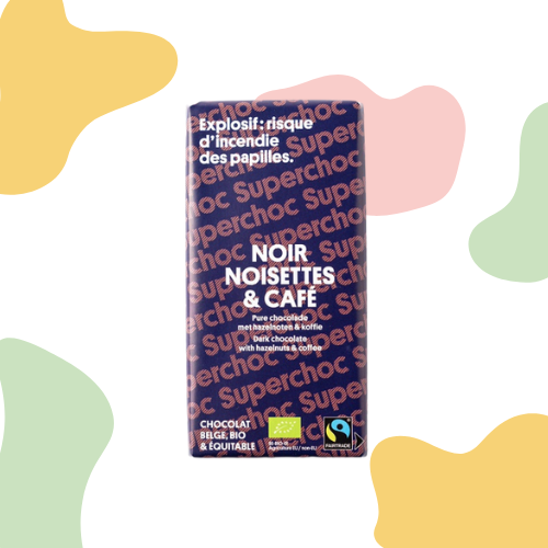 15x Barres BIO Superchoc - Noisette & noir café 70g